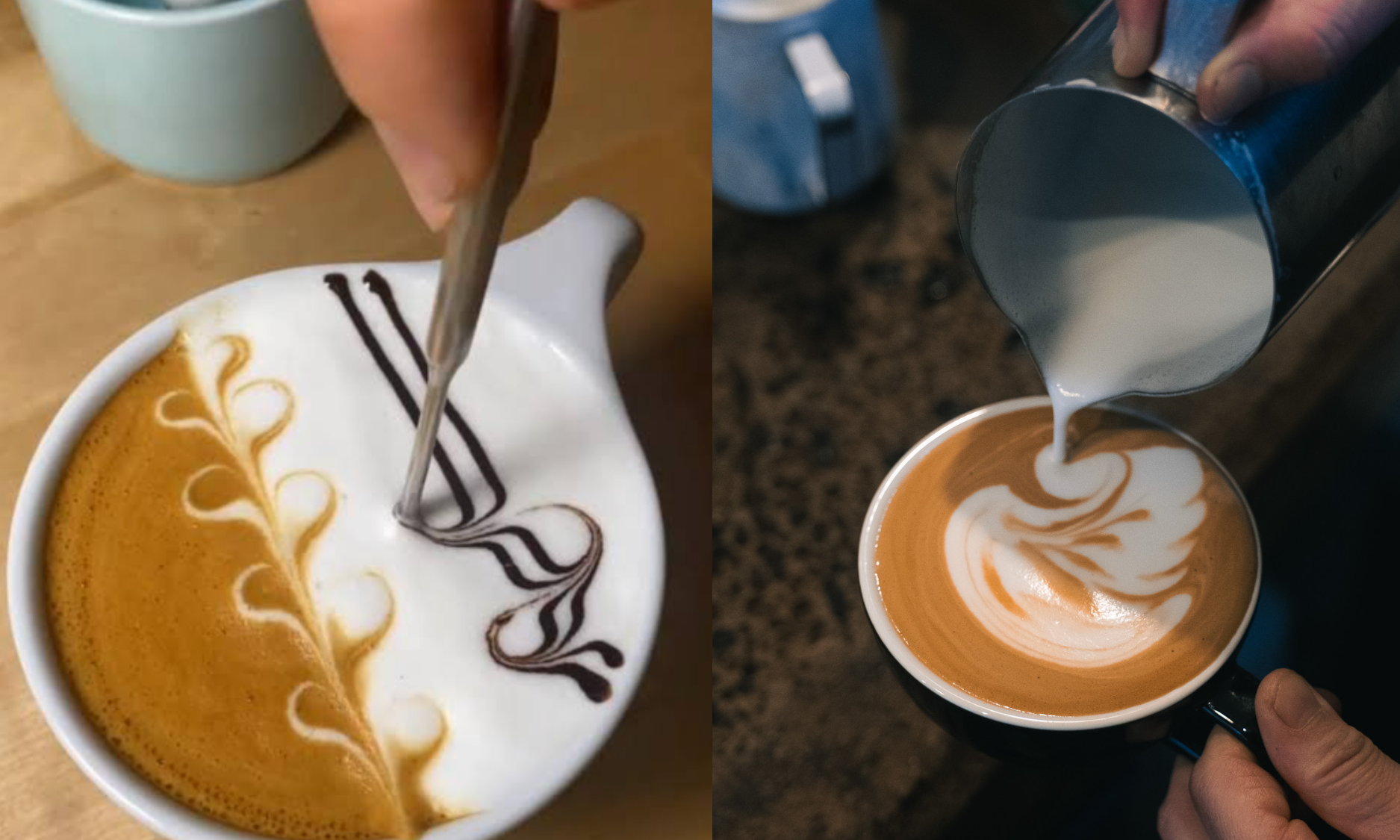 Free pour latte art rosetta in a flat white at Black Market Training Sydney