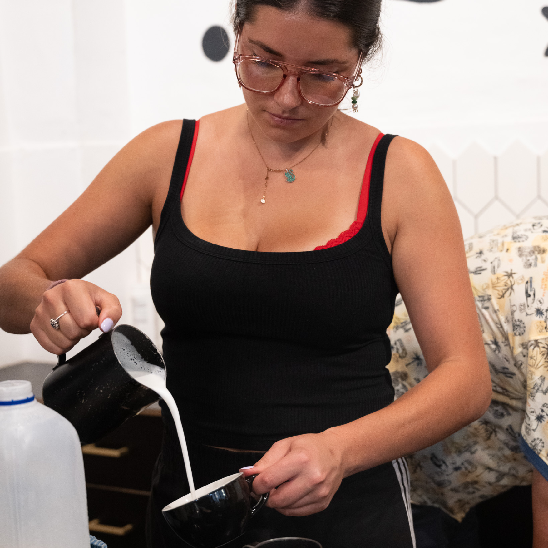 Black Market Coffee Students Pouring Milk