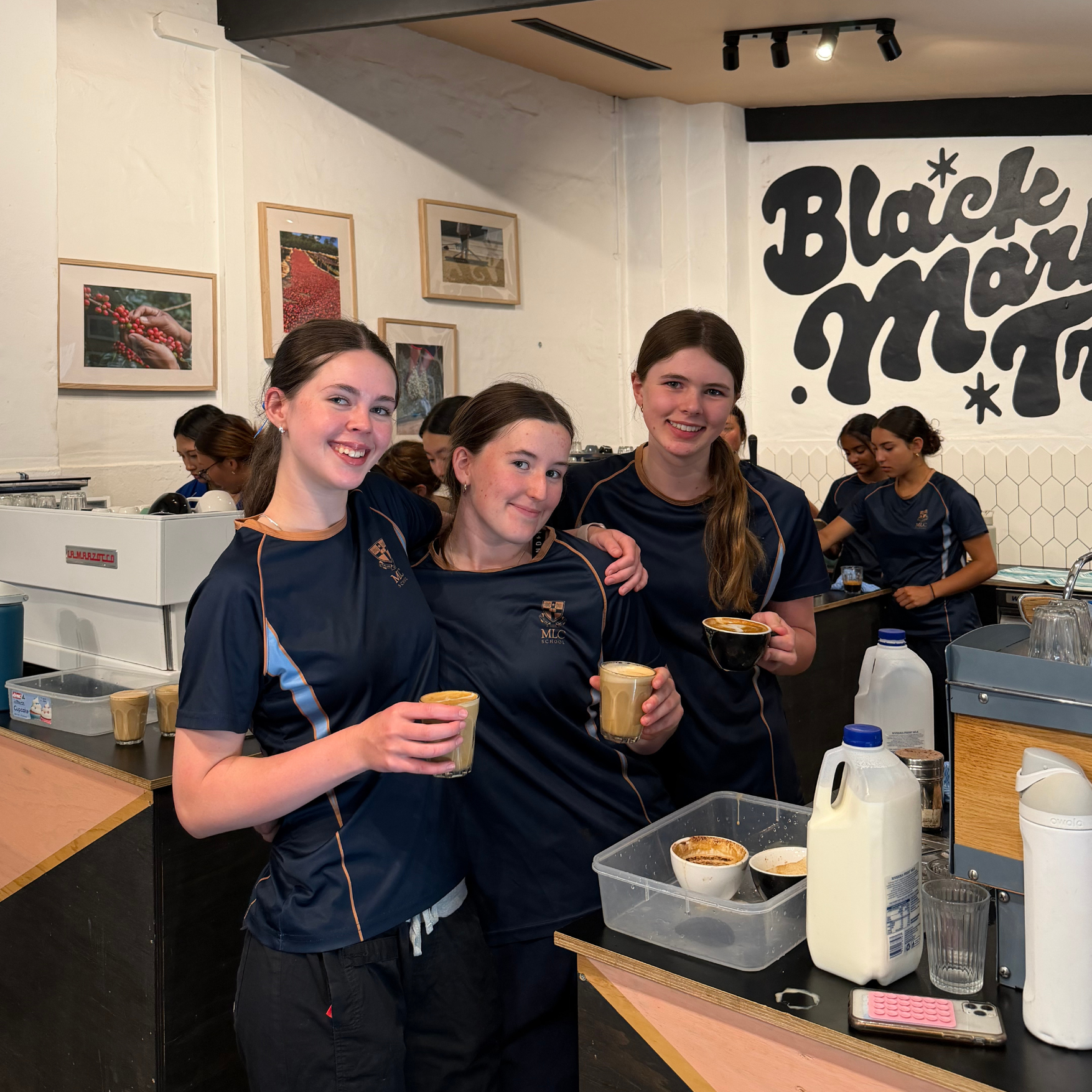 Students learning barista skills in coffee training course Sydney